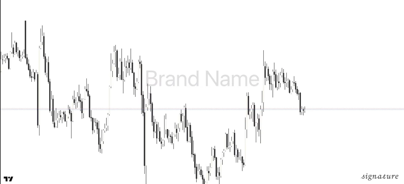 Brand Name · Desktop View — Full-size brand watermark and signature as it appears on a laptop or desktop chart.
