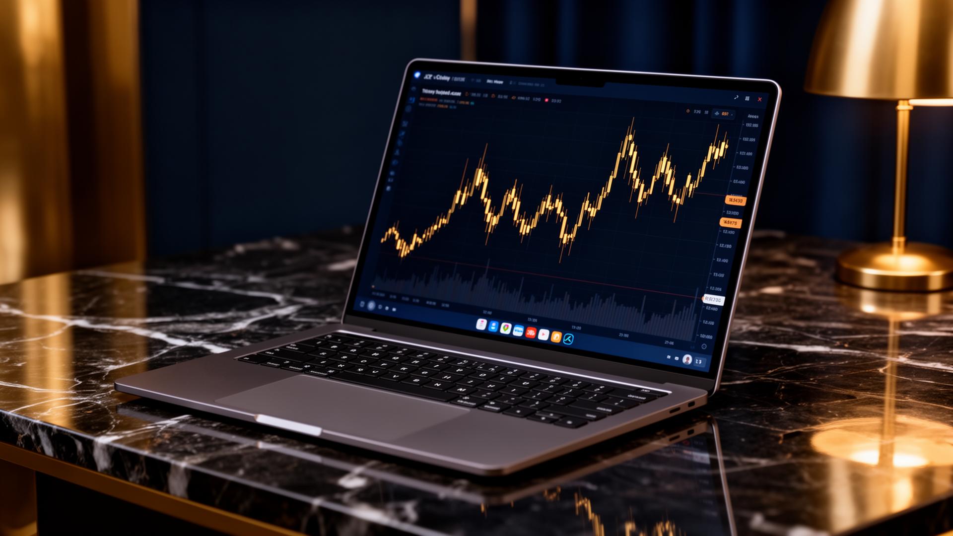 Branded chart on a laptop